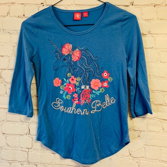 J. Khaki Other - J. Khaki Southern Belle Unicorn Flowers T-Shirt
